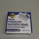 High Pressure Shower Head - Anti-Clogging Silicone Nozzles - 2.5 GPM Removable Restrictor - Easy to Clean Adjustable Replacement - easy to install with Plumbers Tape - 6 inch - Brushed Nickel Finish