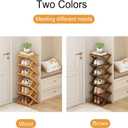 YYW Shoe Rack, Foldable Bamboo Shoes Shelf, Freestanding Shoe Storage Organiser for Entryway, Hallway, Bedroom, Closet (Brown, 4 Layers)