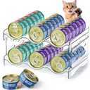 REFLYING Cat Food Can Organizer, Can Organizer for Pantry, Transparent Cat Food Storage Container Holds 36 (3.5oz) Cans, Canned Food Organizer and Storage for Countertop Kitchen Cabinet (2 Layers)