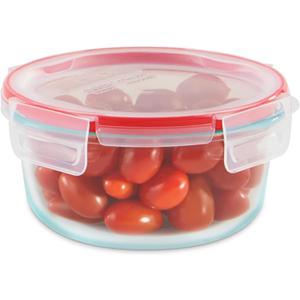 Pyrex Freshlock Glass Food Storage Container, Airtight & Leakproof Locking Lids, Freezer Dishwasher Microwave Safe, 4 Cup