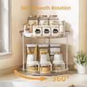 LAMU 2 Tier Lazy Susan Turntable Organizer for Cabinet, 9'' Rotating Spice Rack for Kitchen, Pantry, Countertop, Bathroom, Vanity, Under Sink, Medicine Cabinet Organizer, 1 Pack
