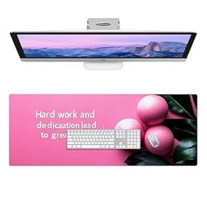 Desk Mat Non-Slip Desk Pad PU Leather Mouse Pad for Desk, Waterproof Large Gaming Mouse Pads Aesthetic Office Desk Accessories (Pink Quote -1, 31.5" x 11.8")