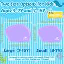 Kids Swim Cap for Girls Boys, 2 Size Silicone Swimming Cap for Long Hair, Waterproof Swim Hats for Toddlers Children Teens to Keep Hair Dry, M