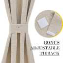 NICETOWN 100% Blackout French Door Curtains Linen Textured Privacy Door Window Curtains Thermal Insulated Drapes for Bedroom Kitchen, W25 x L40 Inch Long, 1 Panel, Cream