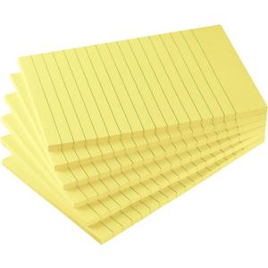 Early Buy 6 Pads Lined Sticky Notes with Lines 4x6 Self-Stick Notes Bright Color Sticky Notes, 45 Sheets/Pad (Yellow)