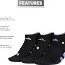 adidas Women's Cushioned No Show Socks (3 Pairs) Durable & Comfortable (Medium, Black/Blue Fusion/Violet Fusion Purple/3)