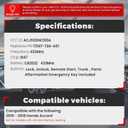 Beefunny Replacement Remote Keyless Entry Key Fob for Honda Accord 2016 2017 2018 FCC ID:ACJ932HK1310A PN: 72147-T2G-A51 5Buttons 433MHz