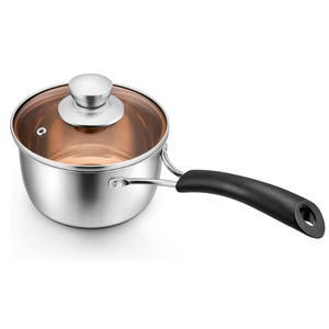 1 Quart Saucepan Small Pot, Stainless Steel Saucepan with Lid, Small Sauce Pan for Home Kitchen Restaurant Cooking, Visible Glass lid & Bakelite Heat-Proof Handles, Dishwasher Safe, 1 Pc