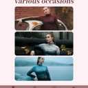 Women's Slim Fit Turtleneck Performance Base Layer - Mountain & Forest Print, Moisture-Wicking Long Sleeve Top (L)