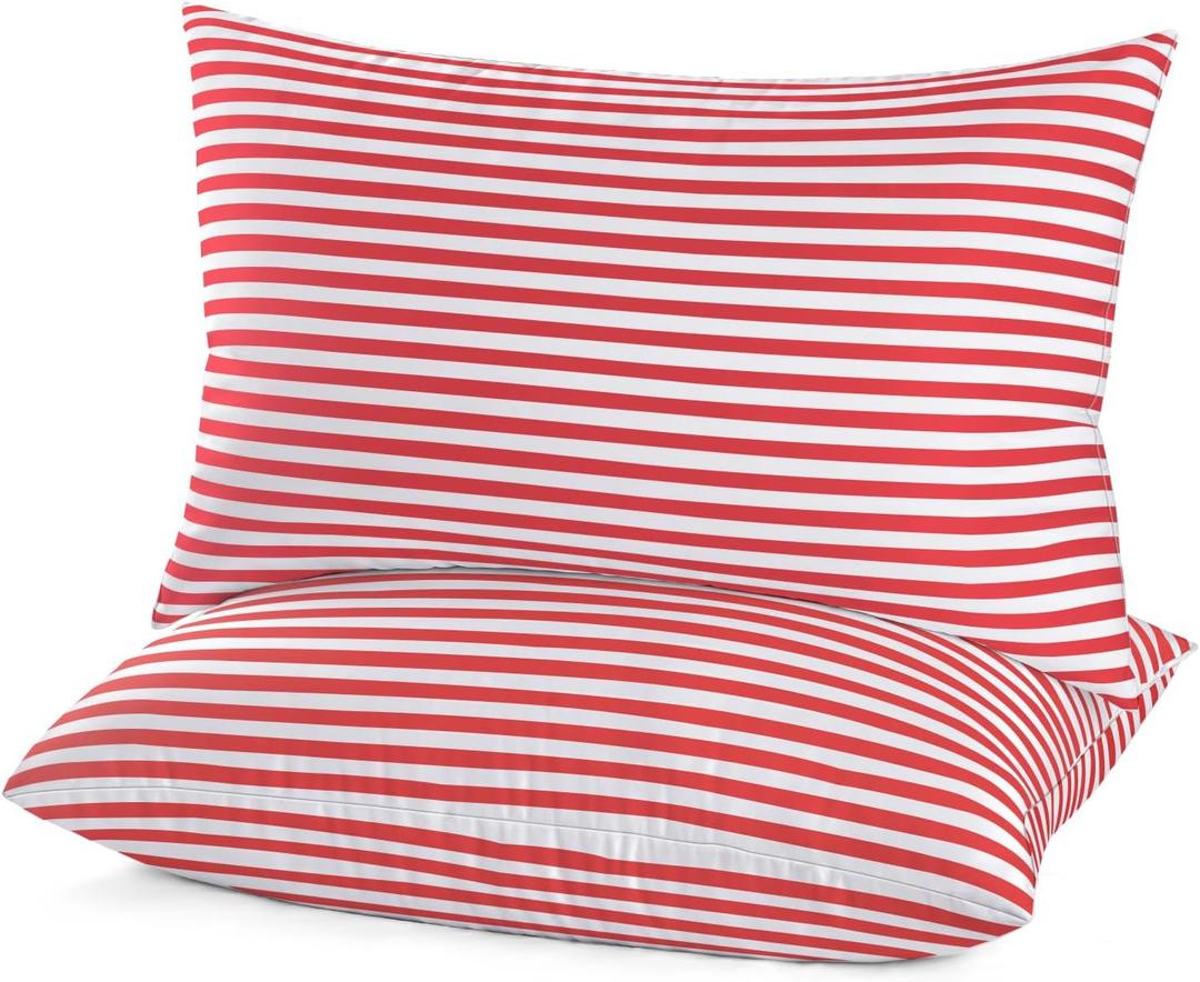 Bed Pillows for Sleeping 2 Pack Queen Size，Super Soft Down Alternative Microfiber Filled Pillows,Pillows for Side and Back Sleepers,20 x 30 Inches,Red