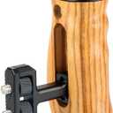 NICEYRIG Universal Side Wooden Handle Handgrip with Cold Shoe for DSLR Camera Cage