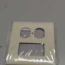 ENERLITES Combination Duplex Receptacle Outlet/Decorator Switch Wall Plate, Mid-Size 2-Gang 4.88" x 4.92", Polycarbonate Thermoplastic, 882131M-LA, Light Almond