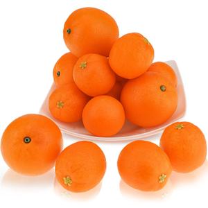 Folmywy 16 Pcs Artificial Oranges Decorative Fake Oranges for Bowls Filler Faux Realistic Fruit Decoration Simulation Plastic Fruits Model Christmas Festival Party Home Table Kitchen