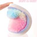 Fluffy Slippers for Girls with Heel Strap Kids Open Toe Slides Home Shoes Indoor Outdoor (1 Big Kid, Purple)