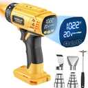 Heat Gun for Dewalt 20v Battery: 350W Cordless Battery Powered Heat Gun 122~1022 (50~550) - Variable Temperature Control Heat Shrink Gun with LED Digital Display for Shrink Tubing, Vinyl Wrap
