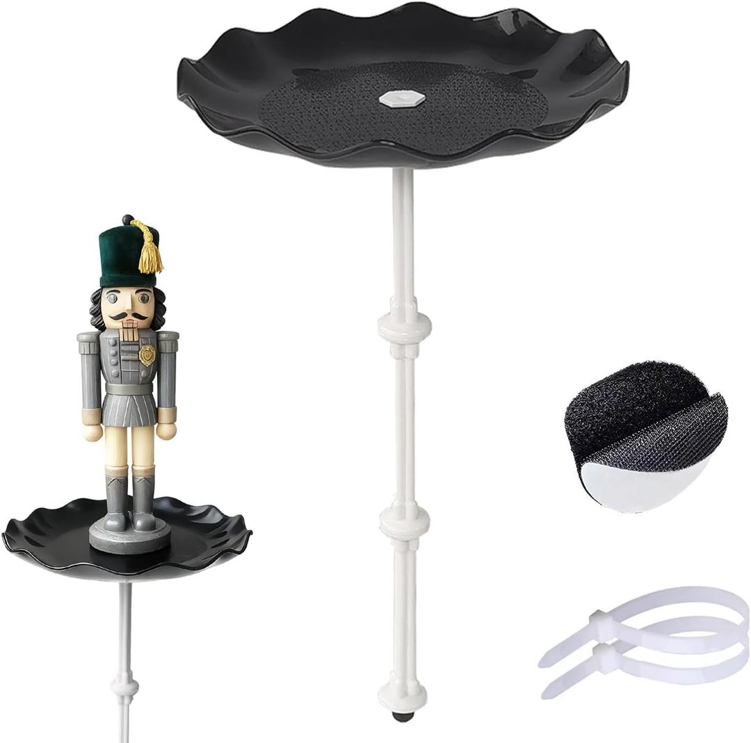 Christmas Tree Topper Holder Stand Planar Holiday Universal Christmas Tree Topper Stabilizer Plastic Support Rod Adjustable Stabilize Seasonal Treetop Ornaments Tree Topper Supporter, Black