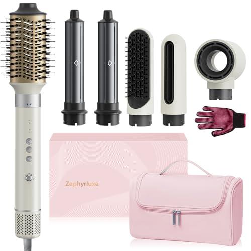 6 in 1 Hair Styler, High Speed Ionic Hair Dryer with Auto-Wrap Curlers, Blow Dryer Oval Brush & Volumizer, Hot Air Styler for Fast Drying,Curling, Smoothing & Volume, Hair Curler with Travel Case