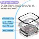 Bling Case for Apple Watch Apple Watch SE 3 (2025)/ SE2/ SE/Series 6/5/4 44mm Screen Protector, Woman Glitter Crystal Rhinestone Scratch Resistant Overall Protective Bumper Cover, Colorful