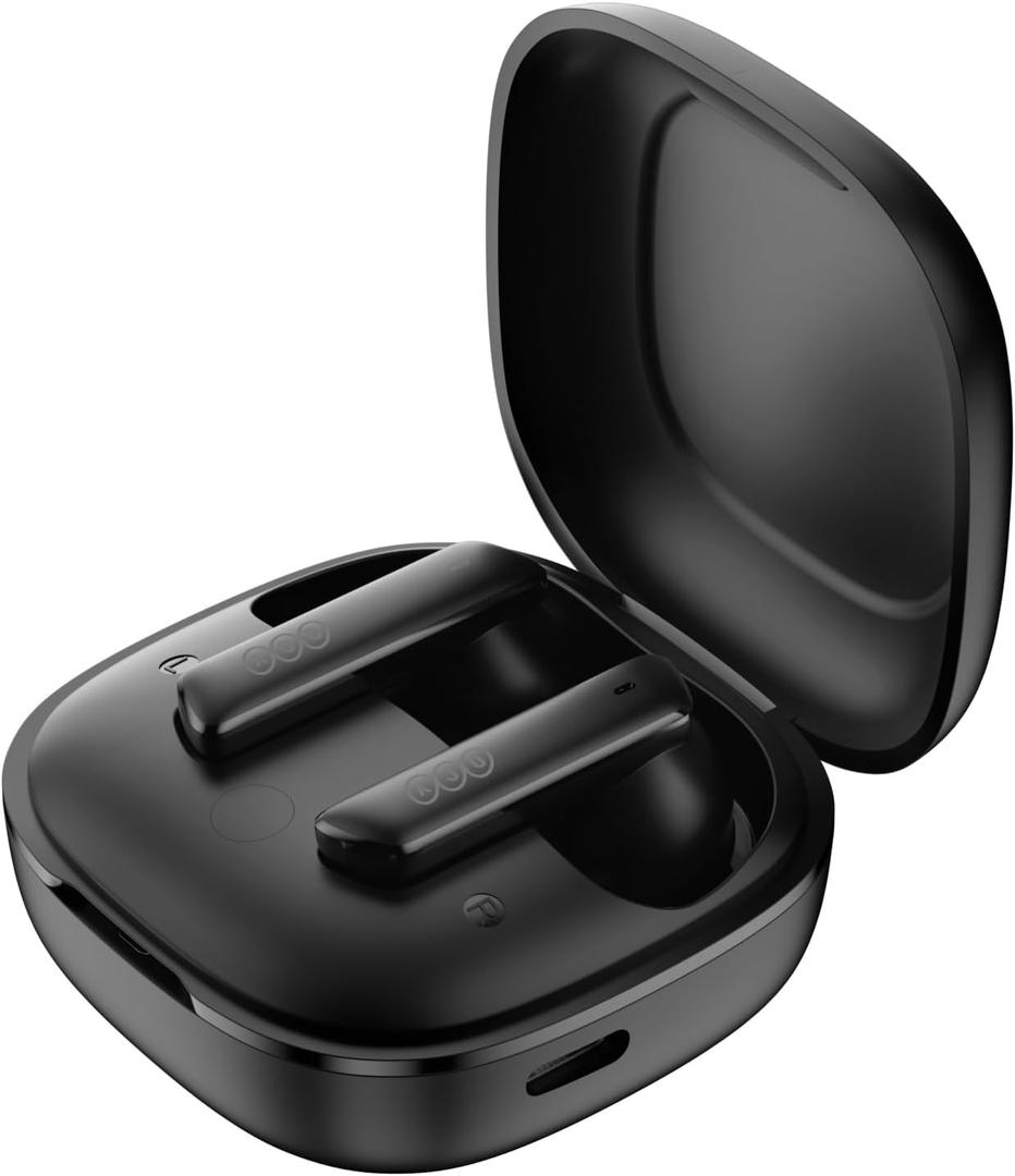 QCY HT05 Multi-Mode Active Noise Cancelling Wireless Earbuds, AI-Enhanced Calls Bluetooth Headphones with 6 Mics, Anti-Wind Noise, Transparency, App for Custom EQ, 30H Playtime, Bluetooth 5.2 (Black)