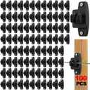 100 Pack Electric Wire Fence Insulators, Black Wood Post Claw Insulators Fence Accessories with Screws, Heavy Duty Nail Wood Post Nail on Insulator for Ranch, Agriculture Farm Fence