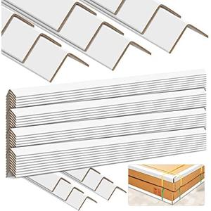 Colarr 54 Pcs White Cardboard Protectors Bulk, 2 x 2 x 30 Shipping Packing Protectors, Paper Shipping V Shaped Board Cardboard Guard for Corners of Boxes and Stabilize Shipments Flat