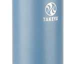 Takeya Actives Stainless Steel Water Bottle, Insulated Spout Lid, Keeps Drinks Cold 24 Hrs, Leakproof, Durable, Dishwasher Safe, Ideal for Gym, Travel, Fits Most Cup Holders, 40 oz/Bluestone