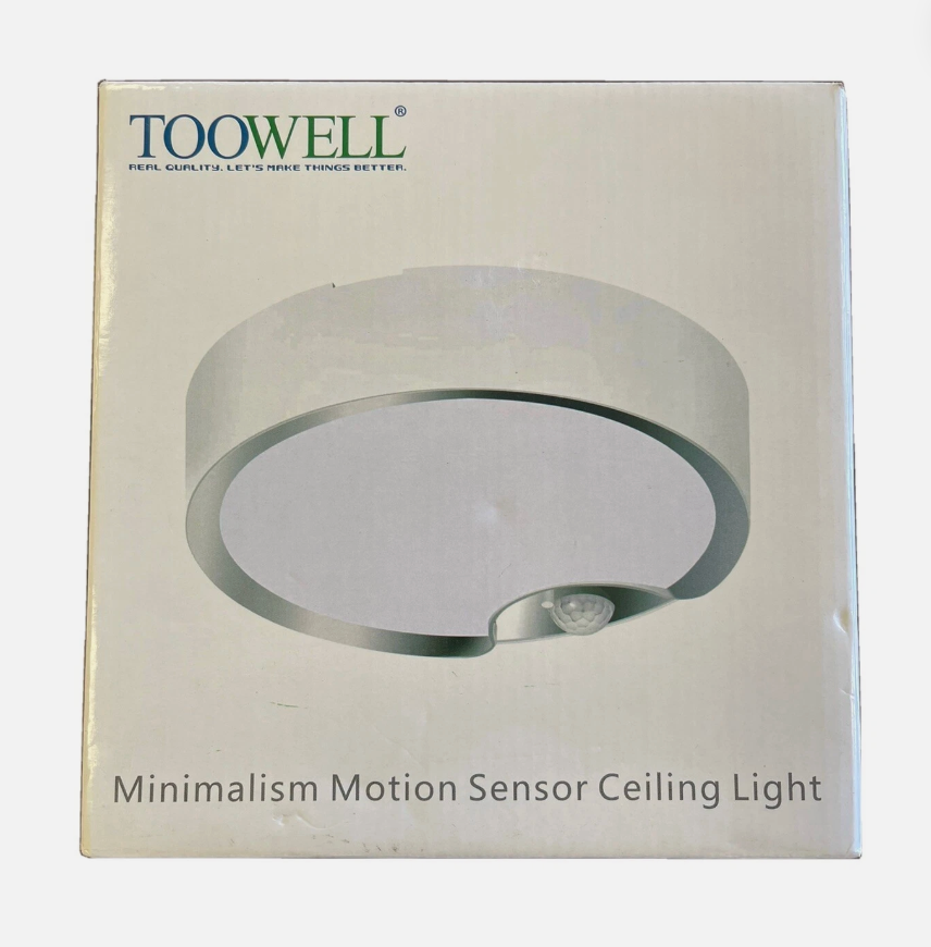 Toowell Minamalism Led Motion Sensor Ceiling Light Battery Operated.