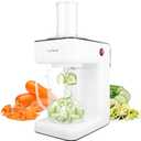 NutriChef 3-in-1 Electric Vegetable Chopper, Spiralizer, and Salad Maker - Fruit Cutter, Spiral Shredder Machine, Veggie Spaghetti & Noodle Maker | Includes Food Plunger & 1.2L Bowl
