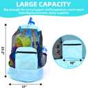 Beach toy bag，mesh backpack for beach，Beach Vacation Essentials,Shell Collecting Bag Shelling Tools,Beach Must Haves Sand Box Toys Seashell Bags，Waterproof Swim Mesh Beach Bag（1PCS blue）, Mini/Compact