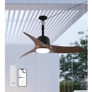 42" Outdoor Ceiling Fans with Lights and Remote Control, IP66 Wet Rated Waterproof Ceiling Fan with 6-Speed DC Motor, Farmhouse Gazebo Fan for Porch Patios Pavilion Black