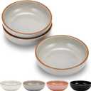 Cottagecore Ceramic Cat Bowls, 3 Pack Set, Gray, 5.3 in Shallow Pet Bowl for Kitten, Cat, Small Dog