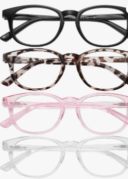 Przene 3 Pack Blue Light Blocking Reading Glasses,Readers for Women and Men with Spring Hinge