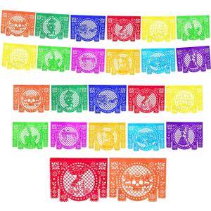Pack of 30 Pieces of Colorful Tissue Paper for Day of The Dead Altar Decorations, for Traditional Mexican Altar Decorations, Papel picado, Medium Size.