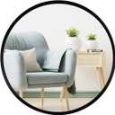 12-inch Aluminum Frame Modern Black Round Wall Mirror, Suitable for Decorative Small Metal Frame Round Mirrors in bathrooms, Living Rooms, entrances, and corridors(Black, 12x12)
