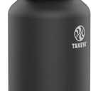 Takeya Actives 64 oz Vacuum Insulated Stainless Steel Water Bottle with Spout Lid, Premium Quality, Onyx