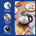 Elite Gourmet EKT1001 Electric 1.0L BPA-Free 1100W Glass Kettle Cordless 360 Base, Stylish Blue LED Interior, Handy Auto Shut-Off Function Quickly Boil Water For Tea & More, Black