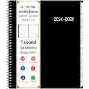 2026-2028 Monthly Planner, 2 Year Calendar Planner, Jul 2026 - Jun 2028, 8.5’’ x 11’’, Large Spiral Agenda, 24 Months, with Tabs ＆Pocket, Flexible Cover, Organizer for Office Home School, Black