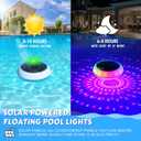 Goallim Floating Pool Lights Solar Charged, 7.6 Inch RGB Upper & Lower Color Changing Solar Pool Lights that Float with Dynamic Lighting Effects, IP68 Waterproof Floating Light for Pool Party Decor(1)