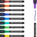 maxtek Magnetic Whiteboard Markers - 12 Count Colorful Fine Tip Dry Erase Markers with Eraser for Kids, Low Odor Thin Markers for Calendar Boards