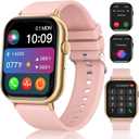Smart Watches for Men Women (Answer/Make Call), 2.01" HD Screen Fitness Tracker Watch with Blood Pressure/Heart Rate/Sleep Monitor, Smart Watch for Android iOS Phones, IP67 Waterproof Sport Watch (Pink)