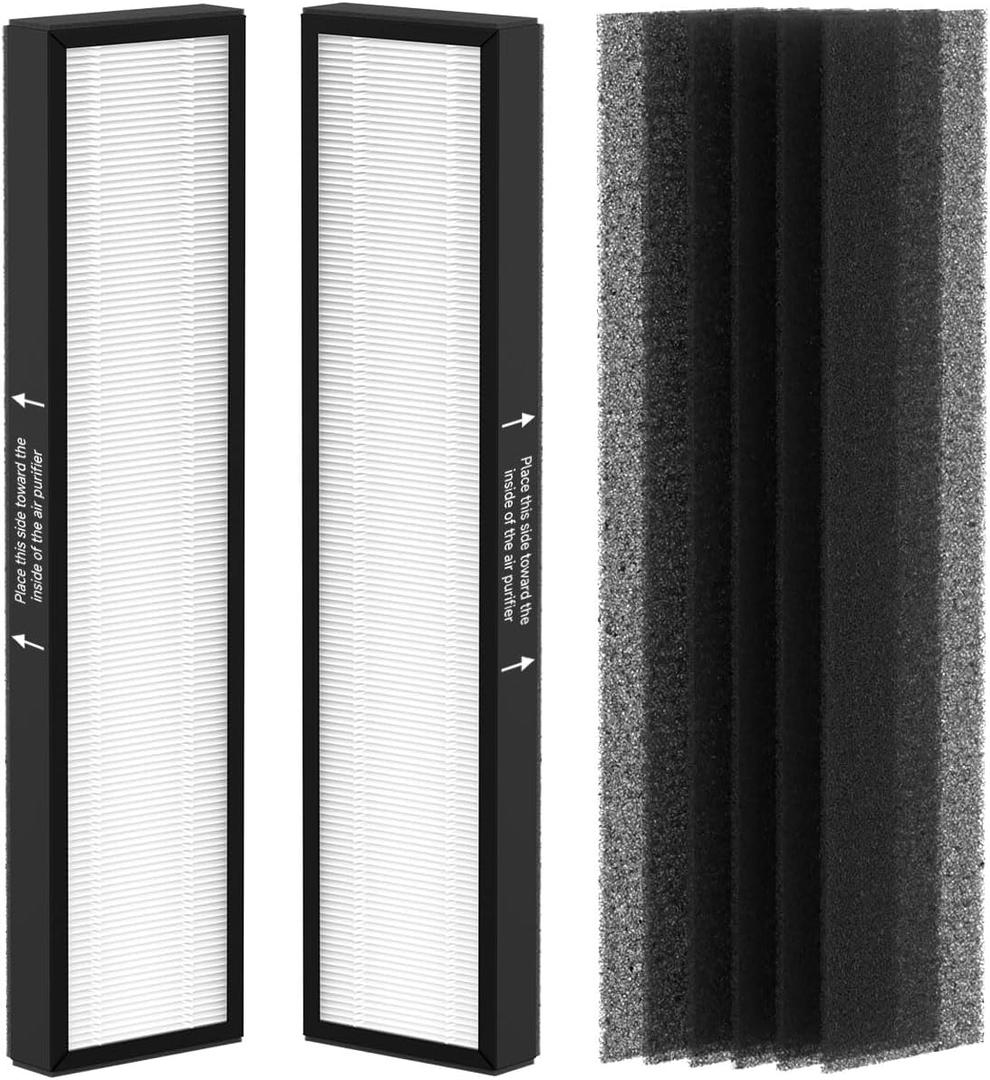 2-Pack 182550 Replacement Filter Compatible with Bionair BAP536UV-U and Holmes HAP537UV / 2141139 Purifiers, with 6Carbon Pre-Filter