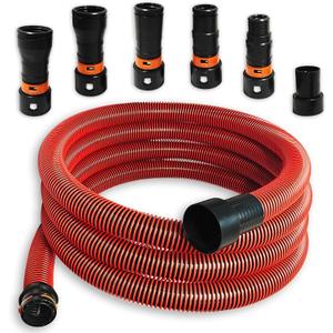 16FT Shop Vac Hose, Dust Collection Hose Kit for Home&Shop Vacuums System with 6 Adapters for Woodworking Power Tool & Sander, Compatible with festool/dewalt/bosch/ryobi/makita, etc Most Multi-Brands