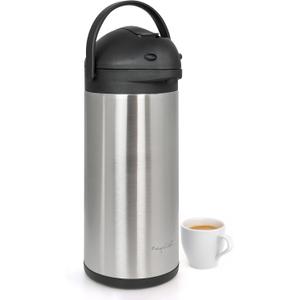 MegaChef 5 Quarts Stainless Steel Vacuum Body Pump Cap Air Pot