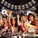 Martini Party Decoration Gold Brown Glitter A Tini Bit Older Banner Cake Topper Balloons, Martini Party Theme Banners Latex Balloons Cupcake Toppers for Children and Adults Birthday Party Decorations