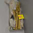 HOMEKAYT 24" Industrial Pipe Shelving, Floating Wall Shelves 3 Tier Gold Shelves with Haning Rod Multiple Use for Kitchen, Bedroom,Living Room,Bathroom