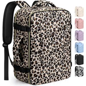 Capolo Travel Backpack for Women Men Waterproof Laptop Backpack Flight Approved Carry On Backpack Overnight Weekender Bag College Bookbag for Business, Work, Traveling Fits 15.6 '' Laptop,Leopard