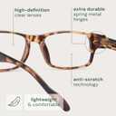 2 x Gaoye +1.25 2-Pack of Reading Glasses for Women - Blue-Light Filter, UV Protection - Readers with Rectangle Frames