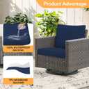 12Pcs Patio Cushion Covers, Stretch Cushion Covers Replacement, Replacement Washable & Reusable Furniture Protector for Patio Couch (Navy Blue, Cover Only)