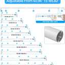 Tension Curtain Rod 41-185 In (4-15ft), Extra Long Tension Rod No Drilling For Patio Windows, White Shower Curtain Rod For Room Divider,One-Click Telescopic Rod, Outdoor Curtain Rods Never Rust