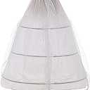 Women's 3 Hoops Floor Length Wedding Petticoat for Prom Quinceanera Dress PE08 (Medium, White)